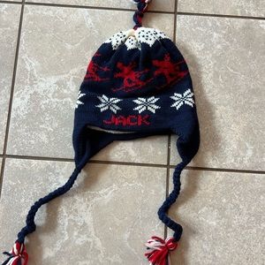 Handmade 2-4 year old hat, embroidered “Jack”